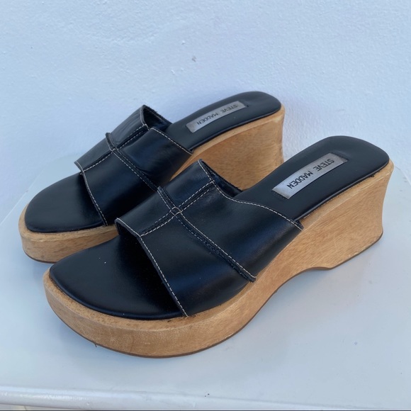 Vintage Steve Madden Clog Platform Slide Sandals - Picture 3 of 8